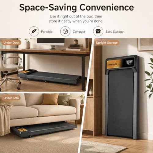 HOELLL Walking Pad Treadmill with 5% Incline | Compact, Quiet & Space-Saving for Home & Office thumbnail 5