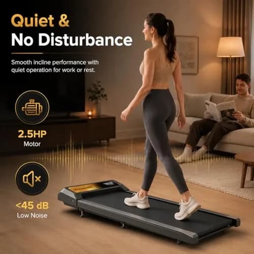 HOELLL Walking Pad Treadmill with 5% Incline | Compact, Quiet & Space-Saving for Home & Office thumbnail 6