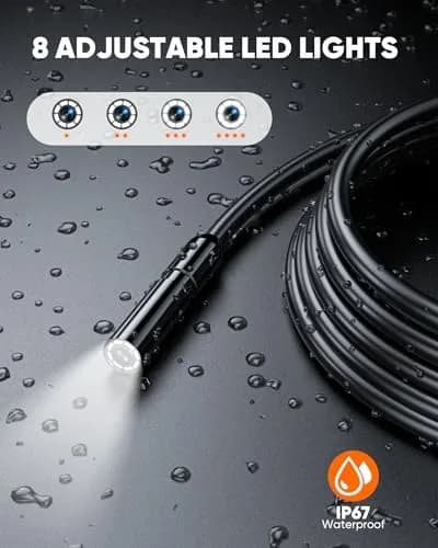 T TAKMLY Industrial Endoscope Borescope Inspection Camera with Dual Lens, 1080P 4.3" LCD Screen, 16.5FT Semi-Rigid Cable thumbnail 2