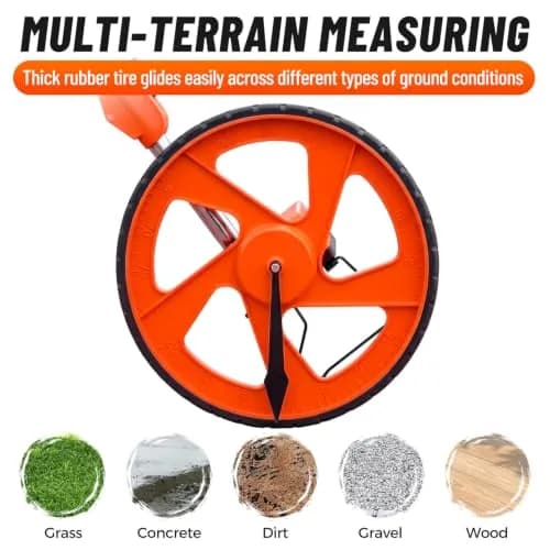 Zozen Measuring Wheel Digital Display, Imperial/Metric,12.5” Orange Roller | High Precision, Waterproof & Portable thumbnail 6