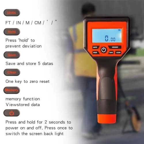 Zozen Measuring Wheel Digital Display, Imperial/Metric,12.5” Orange Roller | High Precision, Waterproof & Portable thumbnail 2