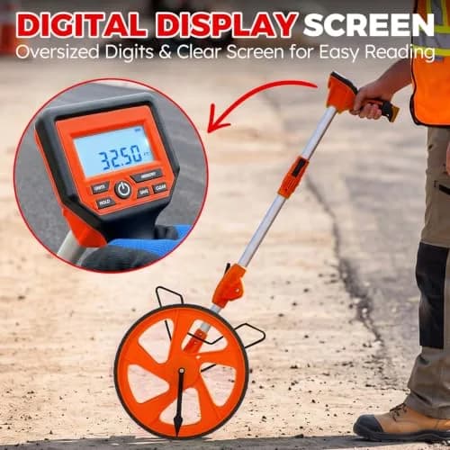 Zozen Measuring Wheel Digital Display, Imperial/Metric,12.5” Orange Roller | High Precision, Waterproof & Portable thumbnail 4