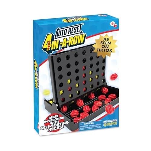 PlayMonster Auto Reset 4-in-a-Row Board Game | Educational Tabletop Game for Kids Ages 6+ thumbnail 1