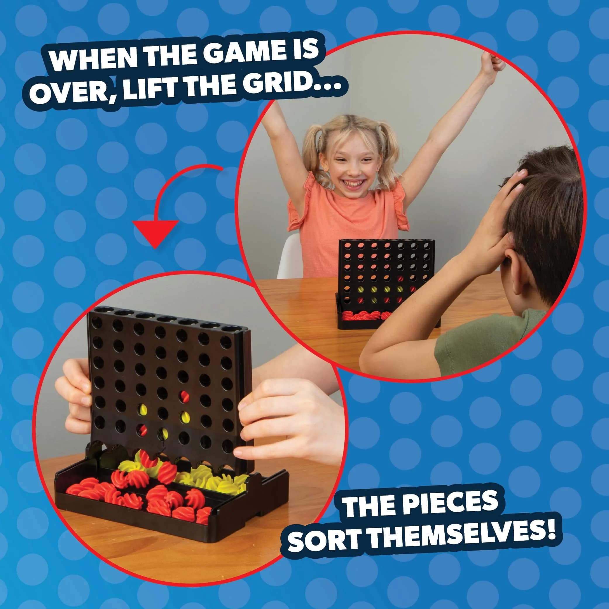 PlayMonster Auto Reset 4-in-a-Row Board Game | Educational Tabletop Game for Kids Ages 6+ - view 3