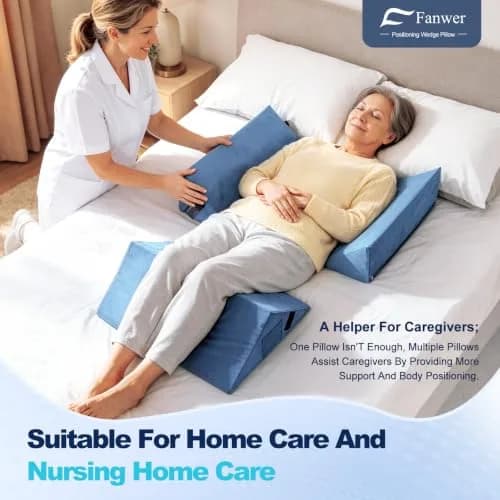 Fanwer Positioning Wedge Pillow for Side Sleeping (3 in 1),19.69",LightBlue | Adjustable Support for Bed & Post-Surgery Recovery thumbnail 4