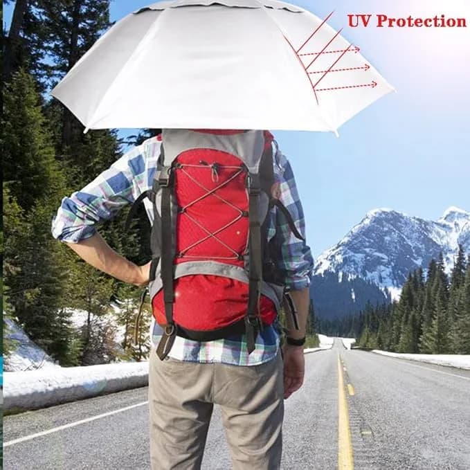 Luwint Folding Umbrella Hat 4 Pack - 91cm (36 Inch) Diameter | Hands-Free Sun & Rain Protection thumbnail 2