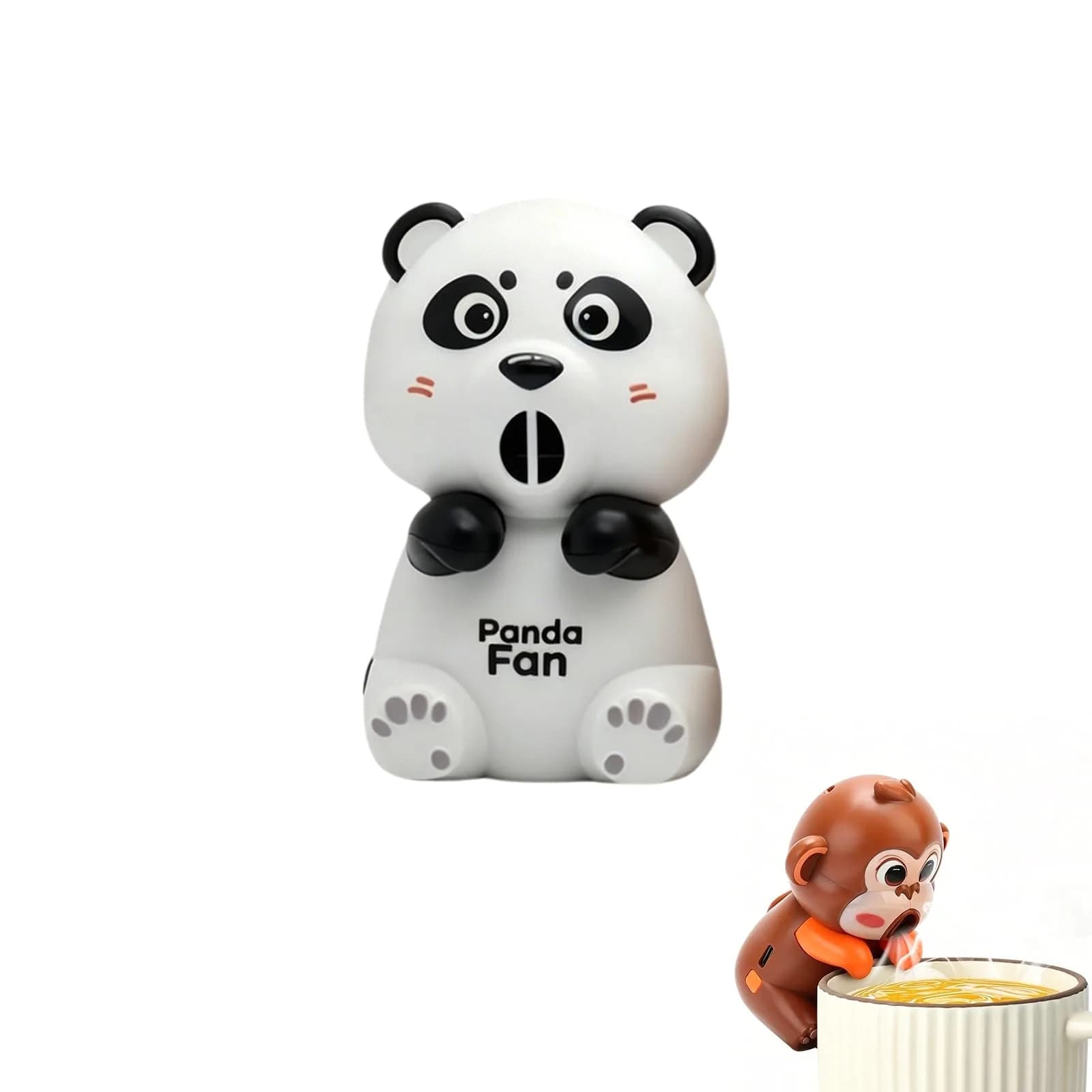DFOBUNDO Clip-On Cooling Fan for Cups - 3 Speeds, Rechargeable, Panda Style | 5.5 cm (2.17 in) Height - main product image