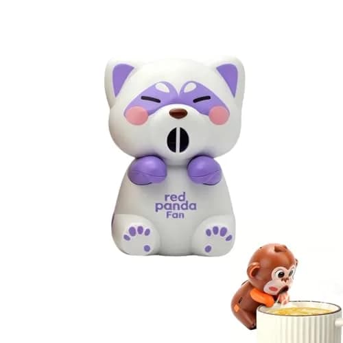 DFOBUNDO Red Panda Clip-On Cooling Fan for Cups | 3 Speeds, Rechargeable, 9.5cm (3.77in) Length thumbnail 1