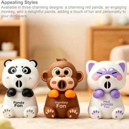 DFOBUNDO Monkey Clip-On Cooling Fan for Cups - 3 Speeds, Rechargeable | 10 cm (3.9 in) Length thumbnail 2