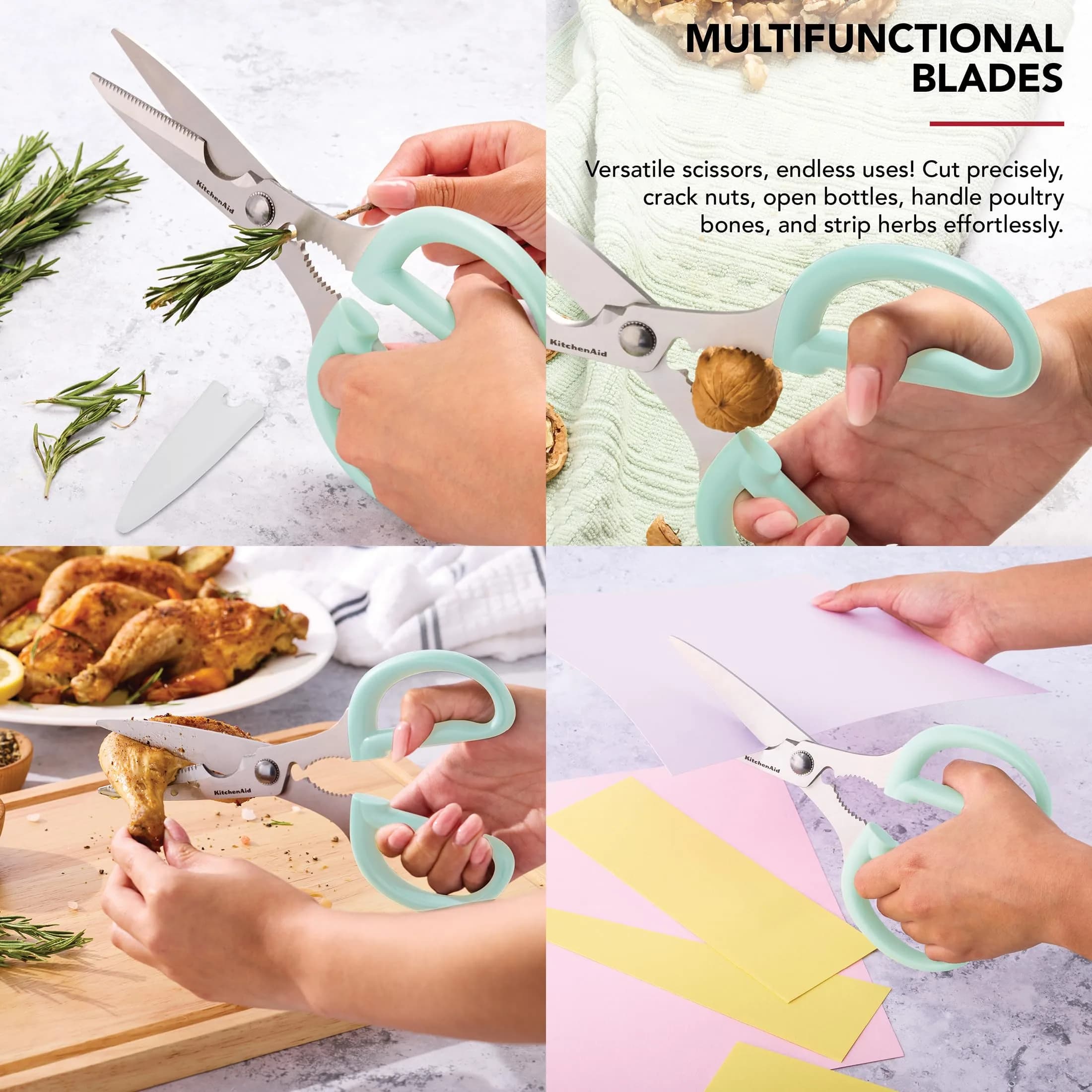 KitchenAid Classic Spearmint Multipurpose Kitchen Shear Set with Herb Stripper, Nutcracker & Bottle Opener thumbnail 3