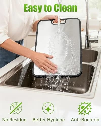 Washour Titanium Cutting Board Set of 3 | Double-Sided, 16" x 11" | Non-Toxic, Hygienic & Durable thumbnail 6