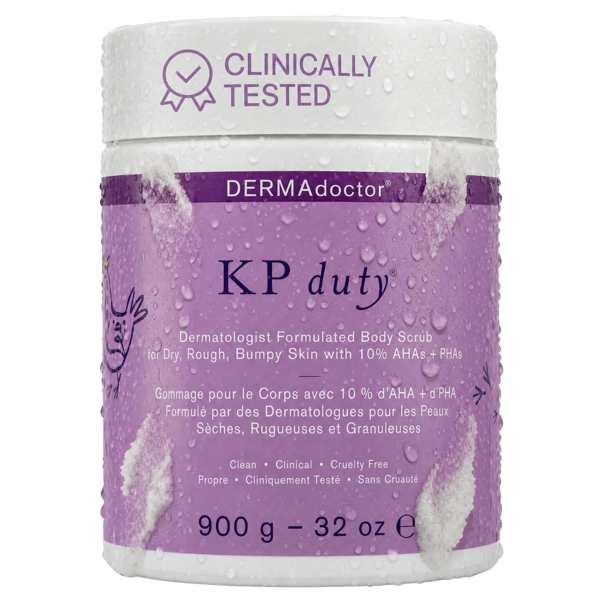 DERMAdoctor KP Bump Eraser Body Scrub 32 oz | 10% AHAs + PHAs for Keratosis Pilaris