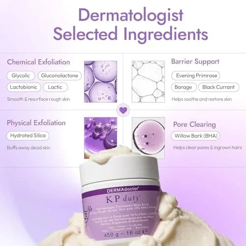 DERMAdoctor KP Bump Eraser Body Scrub 32 oz | 10% AHAs + PHAs for Keratosis Pilaris thumbnail 5