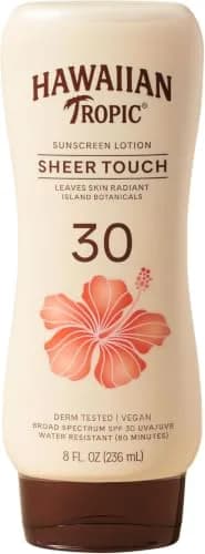Hawaiian Tropic Sheer Touch SPF 30 Lotion Sunscreen 2.27 kg (8 Fl Oz) Pack of 12 | Broad Spectrum UVA/UVB Protection — SPF 30