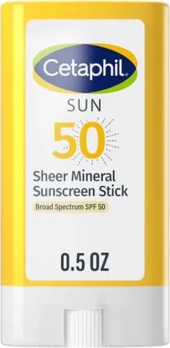 Cetaphil Sheer Mineral Sunscreen Stick SPF 50, 0.5 Fl Oz (15ml) | Broad Spectrum UVA/UVB Protection for Sensitive Skin thumbnail 1