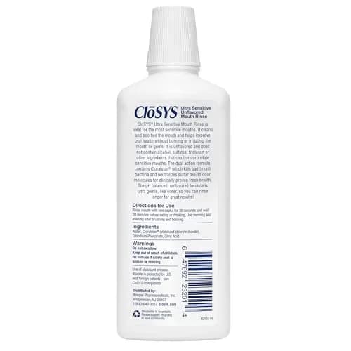 CloSYS Ultra Sensitive Mouthwash, 32 Oz (946ml) Bottles, Pack of 12 | Gentle Alcohol-Free Oral Rinse for Sensitive Mouths thumbnail 7
