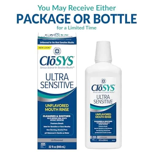 CloSYS Ultra Sensitive Mouthwash, 32 Oz (946ml) Bottles, Pack of 12 | Gentle Alcohol-Free Oral Rinse for Sensitive Mouths thumbnail 2
