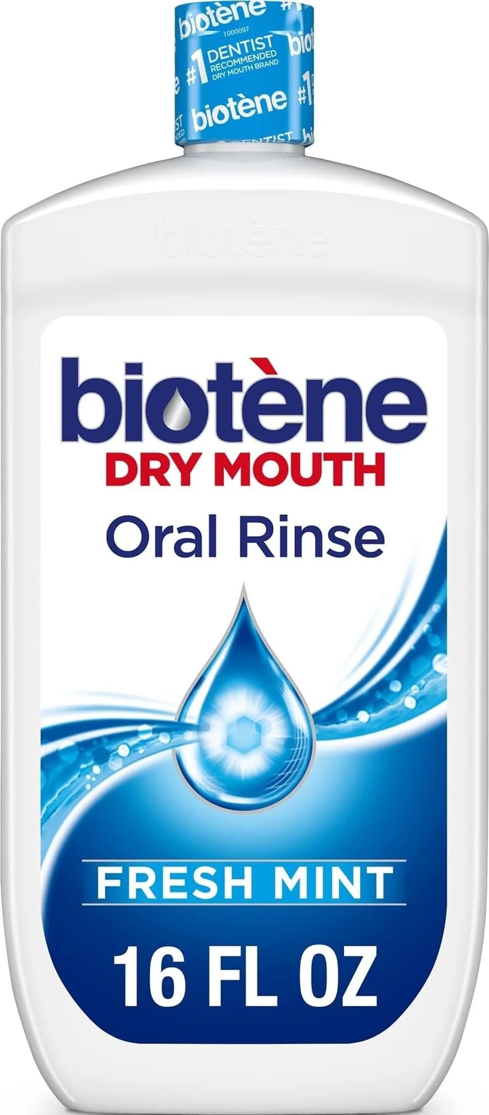 Biotène Fresh Mint Oral Rinse Mouthwash for Dry Mouth 128 fl oz (3785 ml) | Dentist Recommended Dry Mouth Brand - main product image