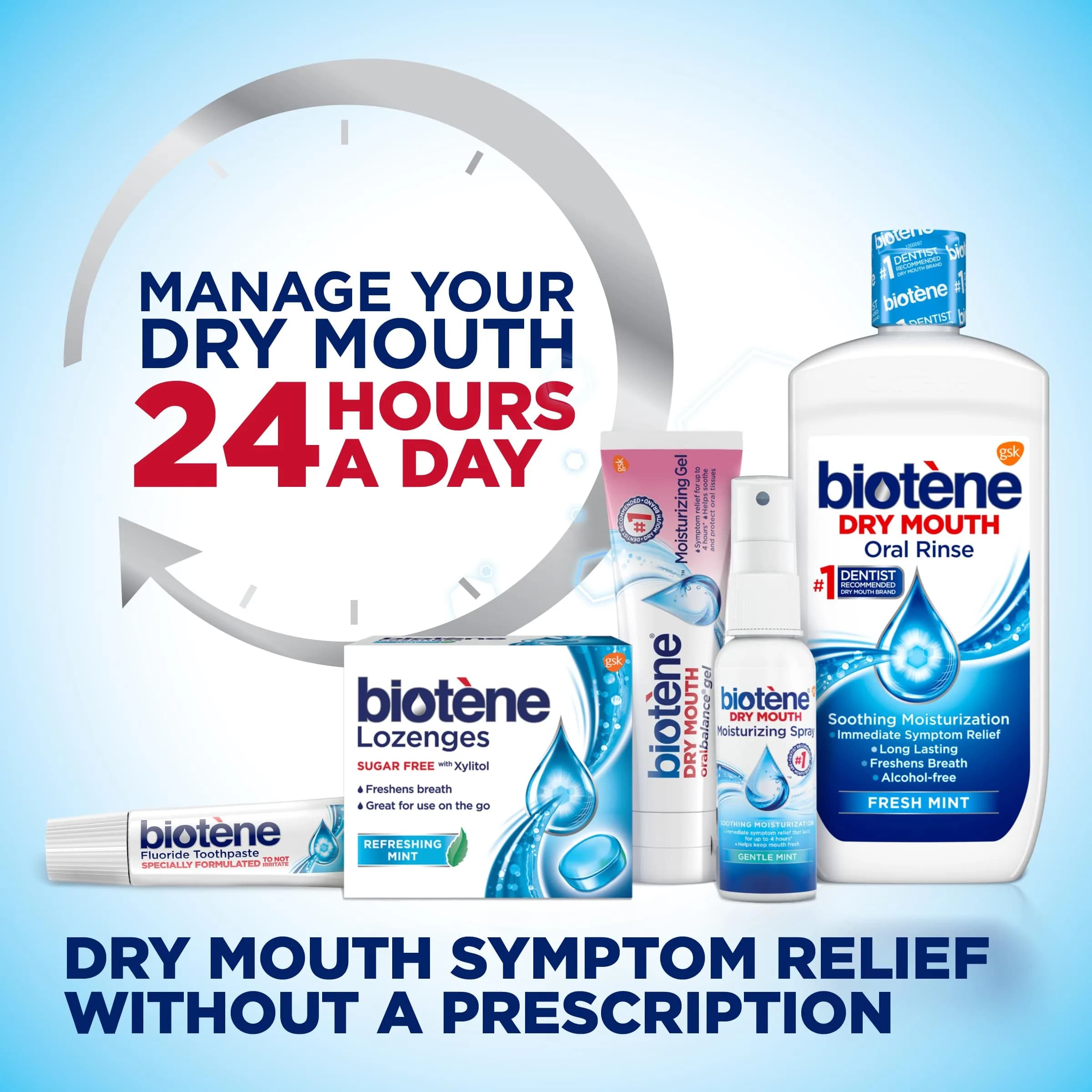 Biotène Fresh Mint Oral Rinse Mouthwash for Dry Mouth 128 fl oz (3785 ml) | Dentist Recommended Dry Mouth Brand - view 9