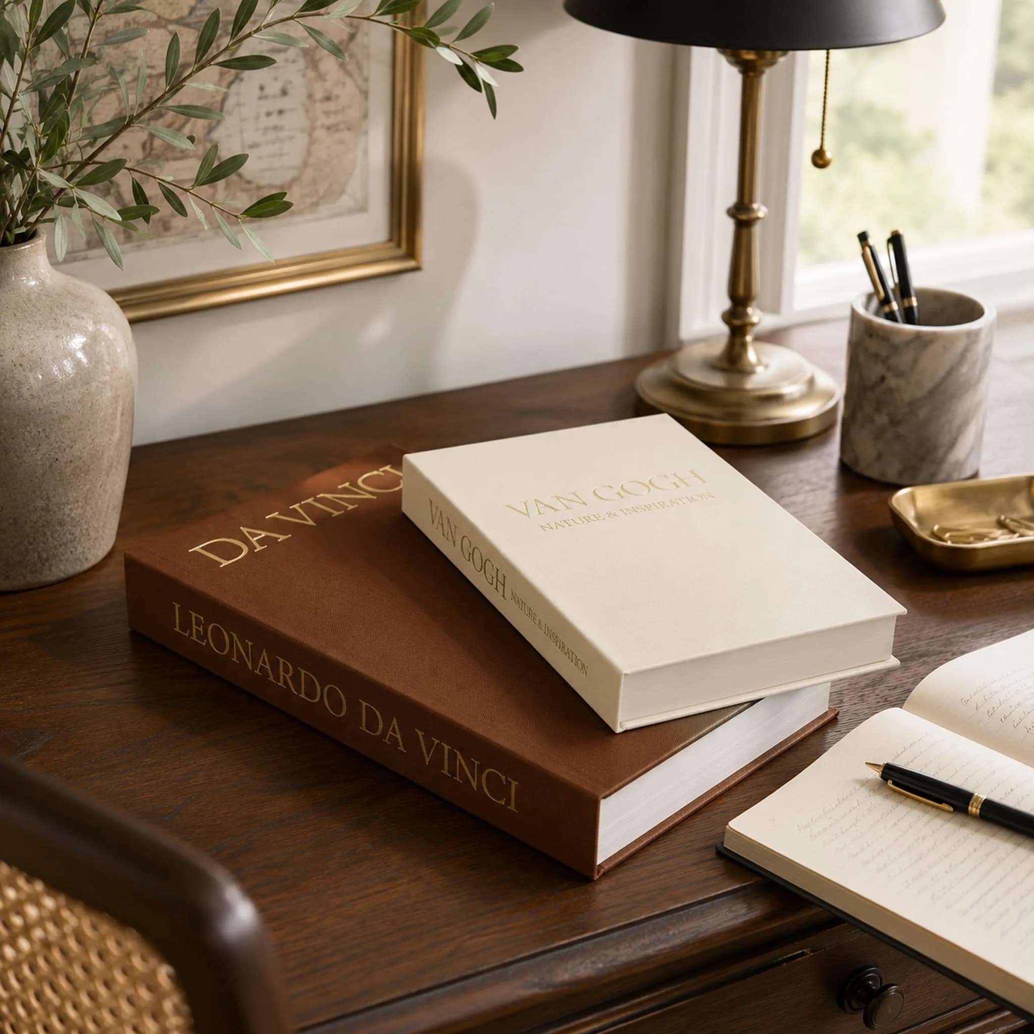 Inoostar Aesthetic Decorative Books Set of 2 Linen Boxes 20 cm (7.87") | Enhance Coffee Table, Bookshelf or Mantle Decor - view 5