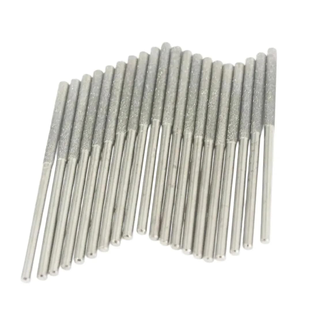 Luo ke 20 Pcs Diamond Mounted Bead Reamer 3.0mm Needle Shape | For Stone, Glass, Ceramics, Jewelry — 3.0mm Needle Burr