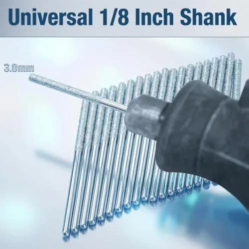 Luo ke 20 Pcs Diamond Mounted Bead Reamer 3.0mm Needle Shape | For Stone, Glass, Ceramics, Jewelry thumbnail 2