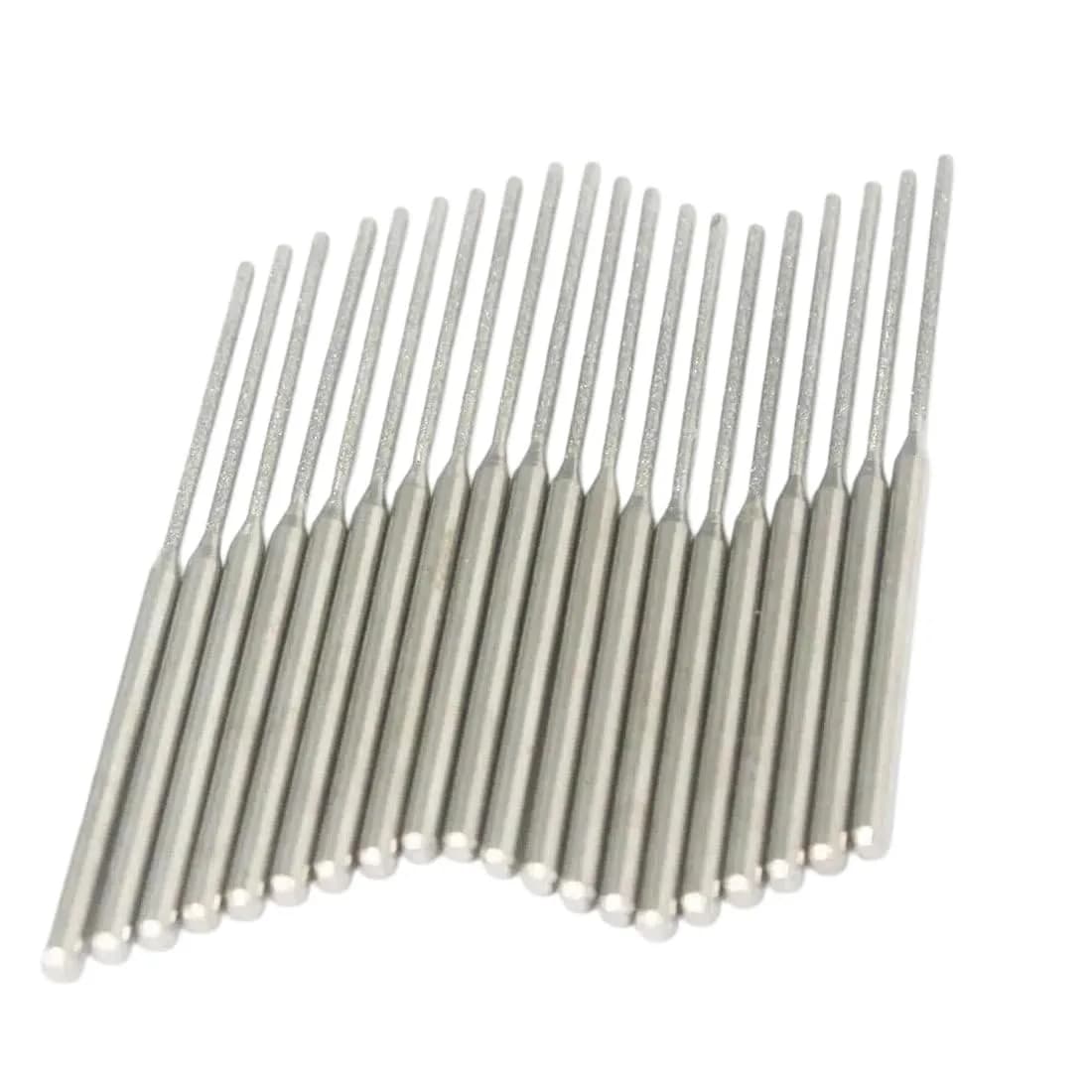 Luo ke 20 Pcs Diamond Mounted Bead Reamer Bits 1.5mm Needle Shape (1/8" Shank) — 1.5mm Needle Burr