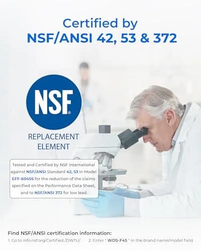 Waterdrop WDS-F45 Refrigerator Water Filter 4 Pack | NSF 53 & 42 Certified for Lead, Benzene, Mercury Reduction thumbnail 4
