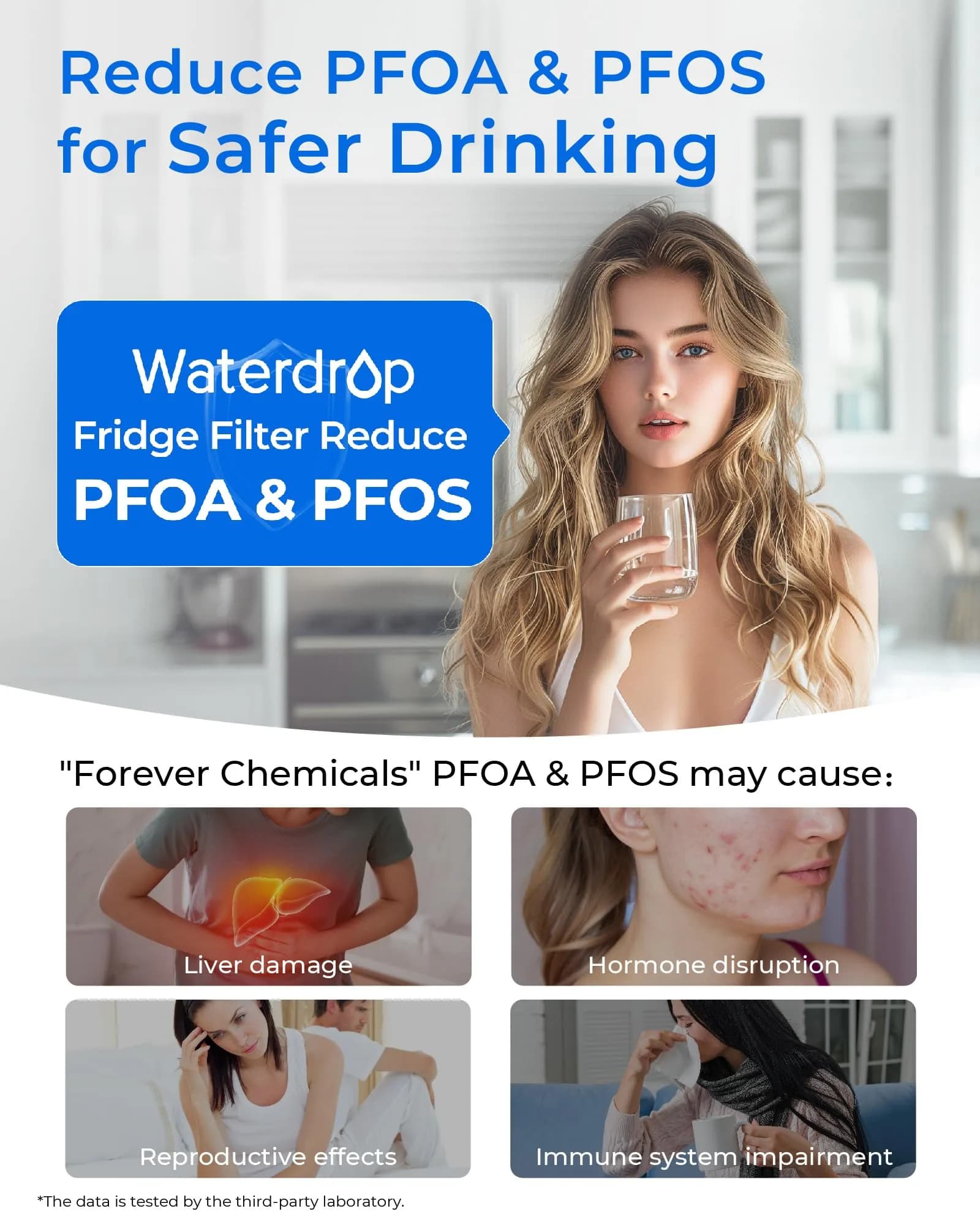 Waterdrop WDS-F45 Refrigerator Water Filter 4 Pack | NSF 53 & 42 Certified for Lead, Benzene, Mercury Reduction - view 6