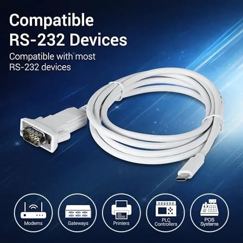 TRENDnet USB Type C to RS-232 DB9 Serial Adapter TUC-S9 1.8m (5.9 ft) | Connect Legacy Devices to Modern Laptops thumbnail 3