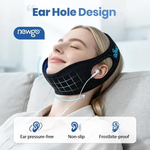 NEWGO Wisdom Teeth Ice Pack Head Wrap with Ear Holes, 60-Min Cold Therapy | Black, One Size thumbnail 4