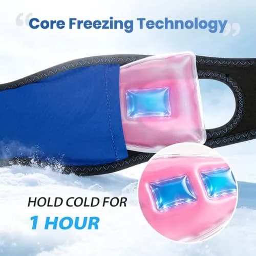 NEWGO Wisdom Teeth Ice Pack Head Wrap with Ear Holes, 60-Min Cold Therapy | Black, One Size thumbnail 2