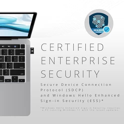 Kensington VeriMark IT 2.0 USB-C Fingerprint Key | Windows Hello & Business, 360° Reader, Password-Free Login thumbnail 5