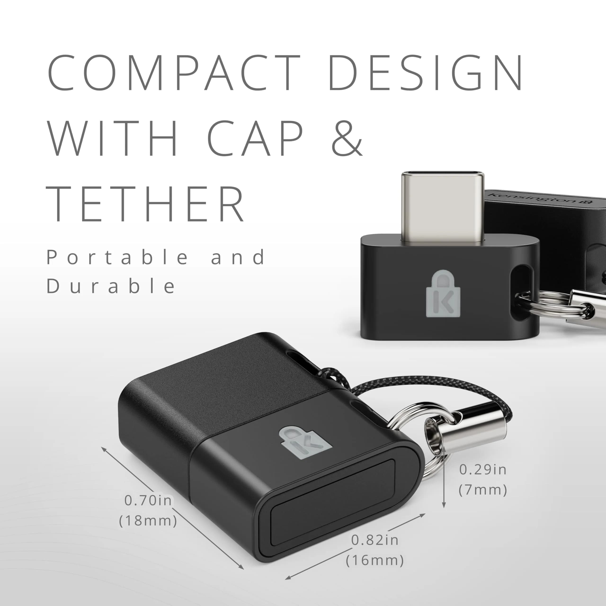 Kensington VeriMark IT 2.0 USB-C Fingerprint Key | Windows Hello & Business, 360° Reader, Password-Free Login - view 7