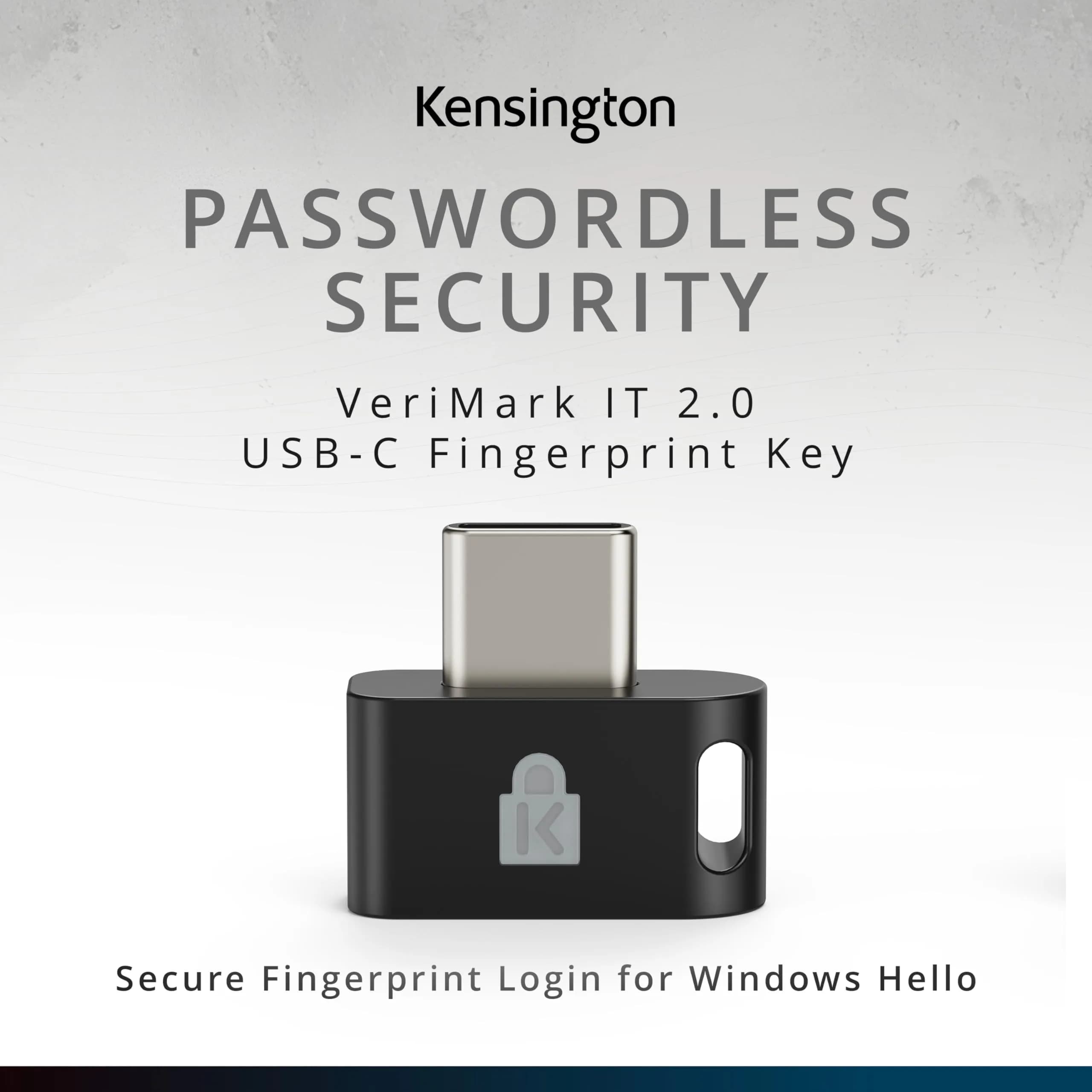 Kensington VeriMark IT 2.0 USB-C Fingerprint Key | Windows Hello & Business, 360° Reader, Password-Free Login - view 2