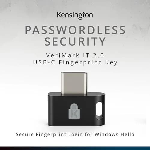 Kensington VeriMark IT 2.0 USB-C Fingerprint Key | Windows Hello & Business, 360° Reader, Password-Free Login thumbnail 2