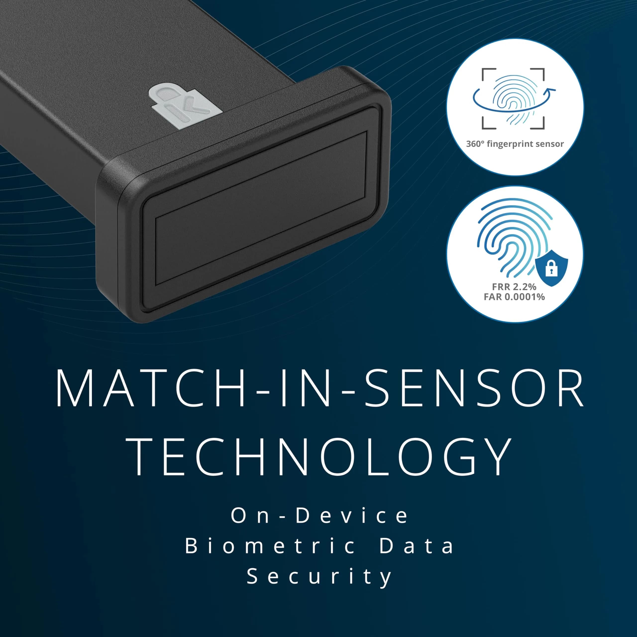 Kensington VeriMark™ IT 2.0 USB-A Fingerprint Key | Windows Hello & Business, 360° Reader, Password-Free Login - view 6