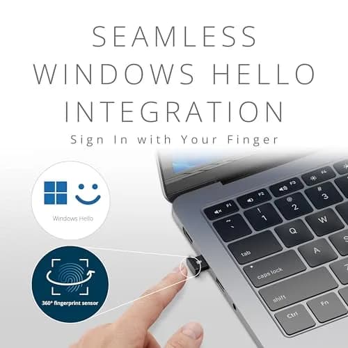 Kensington VeriMark™ IT 2.0 USB-A Fingerprint Key | Windows Hello & Business, 360° Reader, Password-Free Login thumbnail 3