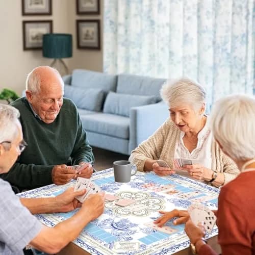 party greeting Chinoiserie Mahjong Mat with Black Carrying Bag 31.5 x 31.5 Inches | Noise & Slip Resistant Game Table Cover thumbnail 6