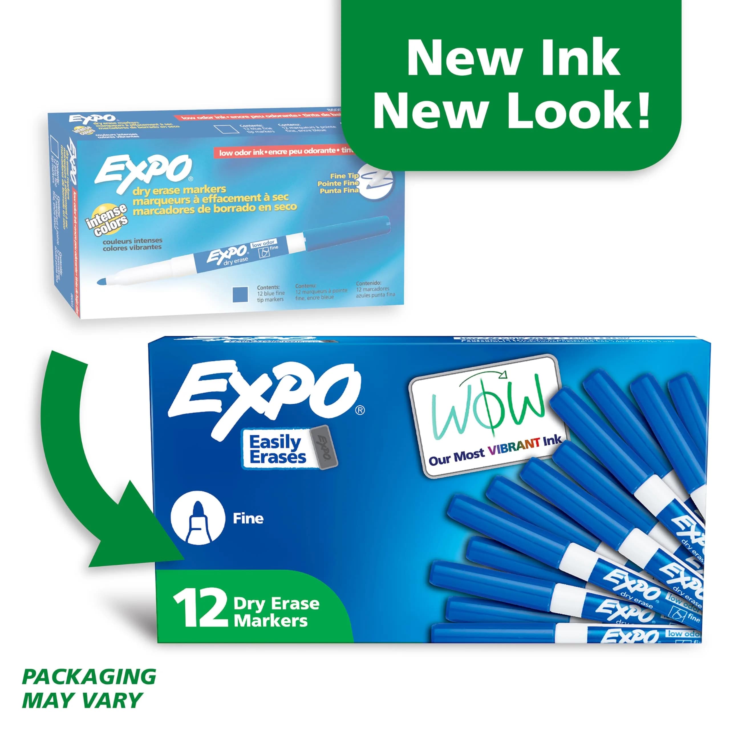 EXPO Low Odor Dry Erase Markers, Fine Tip, Black, 12-Count | Bulk Pack for Smooth Ink Flow - view 2