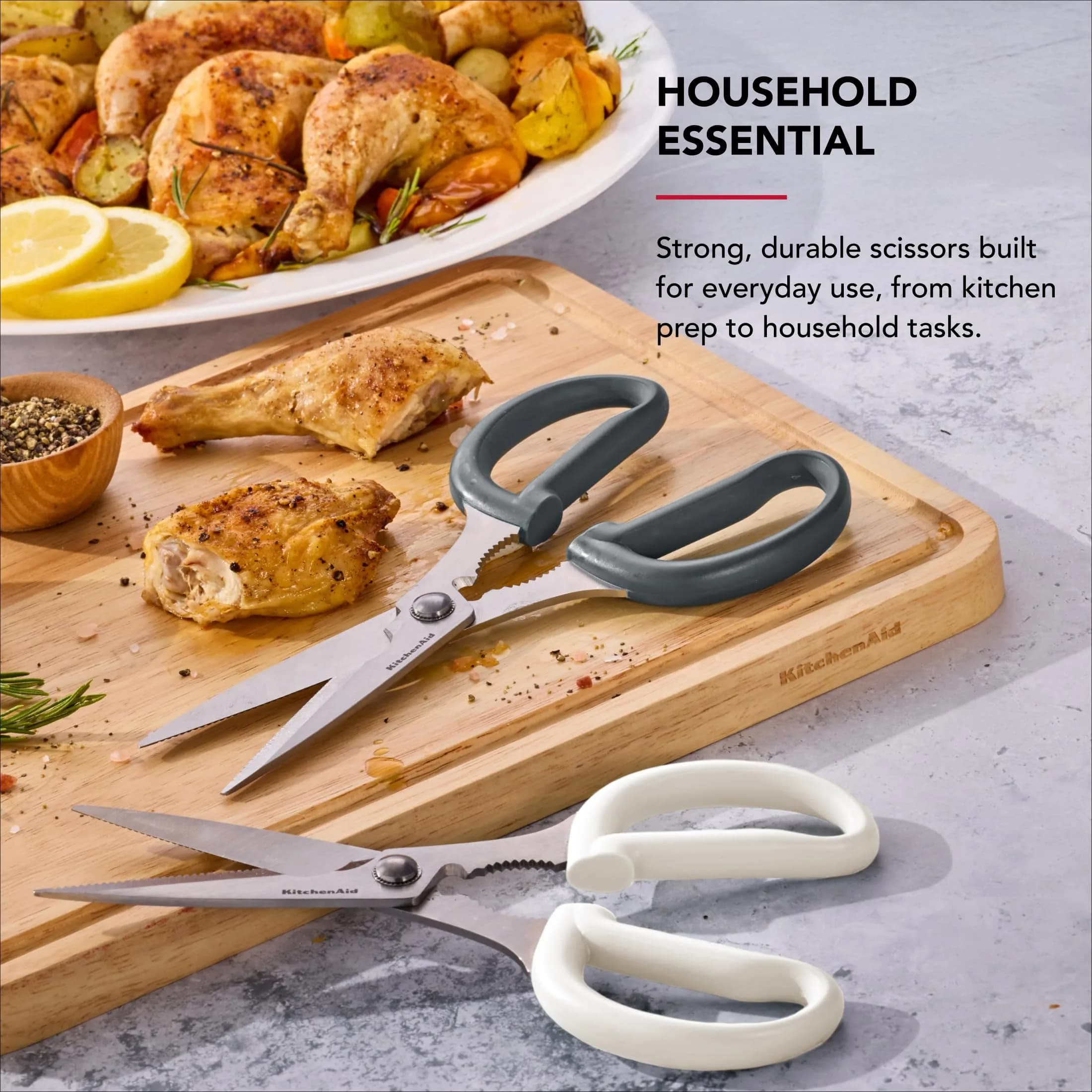 KitchenAid Gray Multipurpose Shear Set, 2 Pack - Versatile Kitchen Scissors with Nutcracker & Bottle Opener - view 2