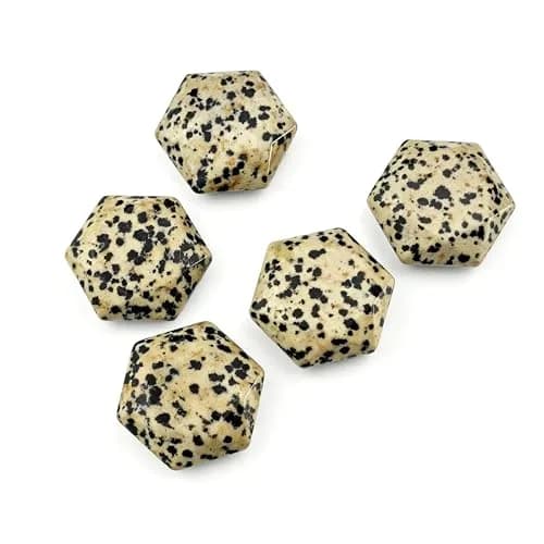 FHNP367 Natural Dalmatian Jasper Hexagram Chakra Stone 1.2 inch | Hand-Polished Healing Crystal for Energy & Stress Relief thumbnail 4