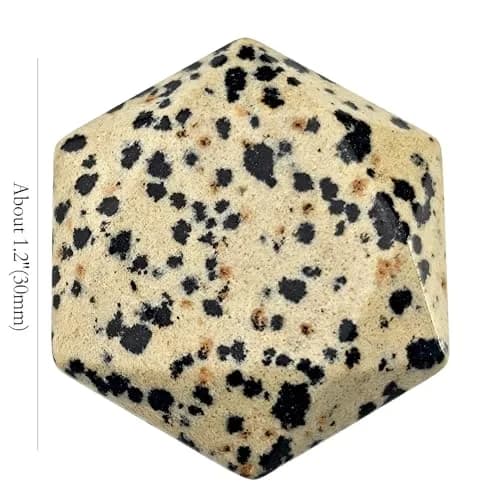 FHNP367 Natural Dalmatian Jasper Hexagram Chakra Stone 1.2 inch | Hand-Polished Healing Crystal for Energy & Stress Relief thumbnail 5