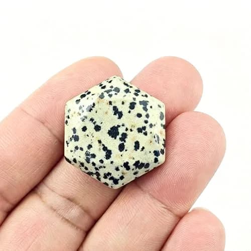 FHNP367 Natural Dalmatian Jasper Hexagram Chakra Stone 1.2 inch | Hand-Polished Healing Crystal for Energy & Stress Relief thumbnail 2