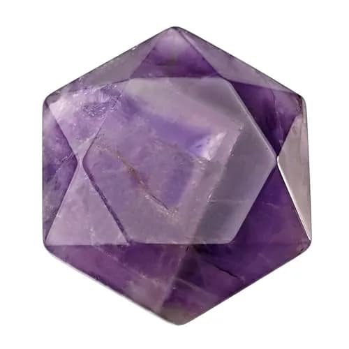 FHNP367 1.2 inch Natural Dream Amethyst Hexagram Chakra Stone | Hand-Polished Healing Crystal for Energy & Worry Relief thumbnail 1