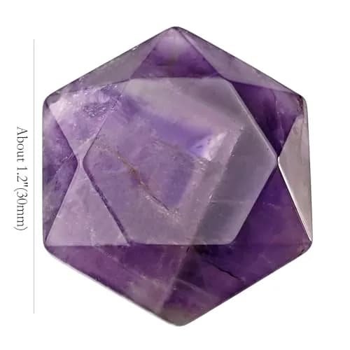 FHNP367 1.2 inch Natural Dream Amethyst Hexagram Chakra Stone | Hand-Polished Healing Crystal for Energy & Worry Relief thumbnail 5