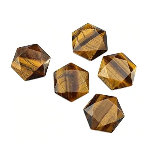FHNP367 Natural Tiger Eye Hexagram Chakra Stone 1.2 inch | Hand-Polished Healing Crystal thumbnail 4