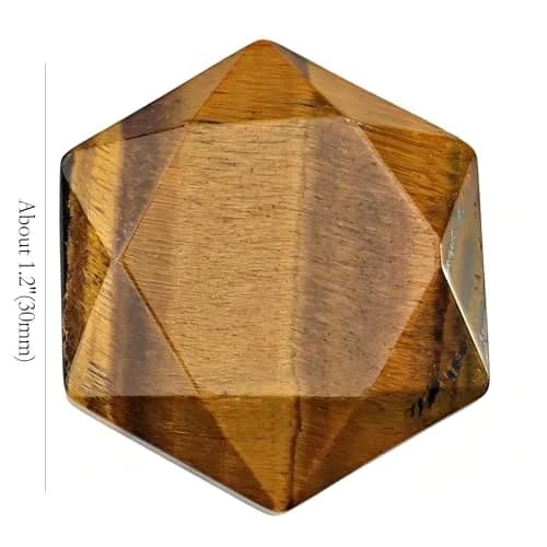 FHNP367 Natural Tiger Eye Hexagram Chakra Stone 1.2 inch | Hand-Polished Healing Crystal thumbnail 5