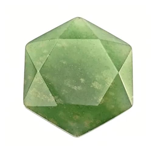 FHNP367 1.2 inch Green Aventurine Hexagram Healing Crystal Worry Stone | Natural Carved Gemstone for Energy & Stress Relief thumbnail 1