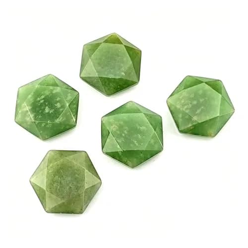 FHNP367 1.2 inch Green Aventurine Hexagram Healing Crystal Worry Stone | Natural Carved Gemstone for Energy & Stress Relief thumbnail 4